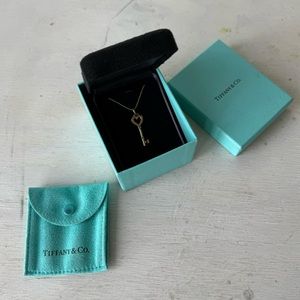Tiffany & Co Yellow Gold Key Heart Necklace
